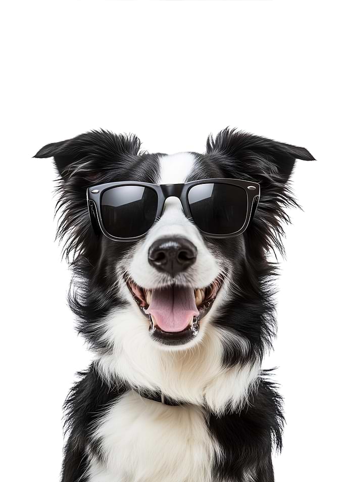 Cool Border Collie Dog in Sunglasses
