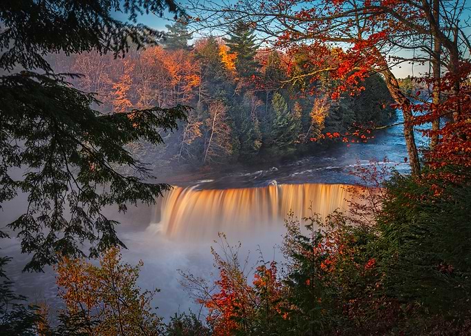 Autumn Waterfall Landscape