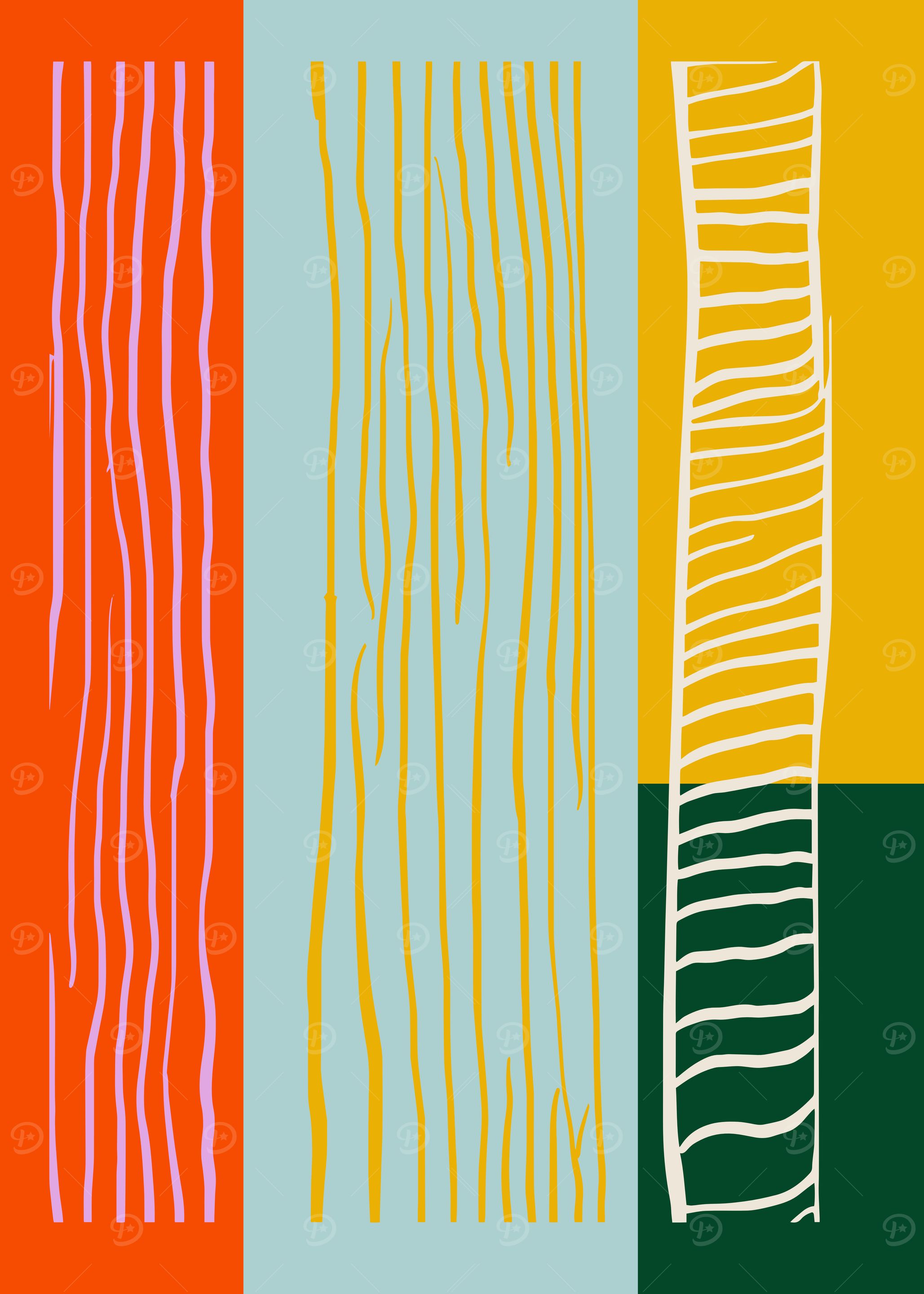 Vibrant Abstract Lines and Color Blocks