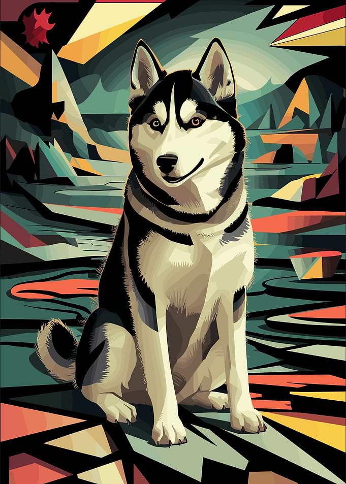 Husky in Geometric Landscape