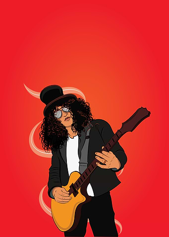 Rock'n Roll Guitarist Illustration