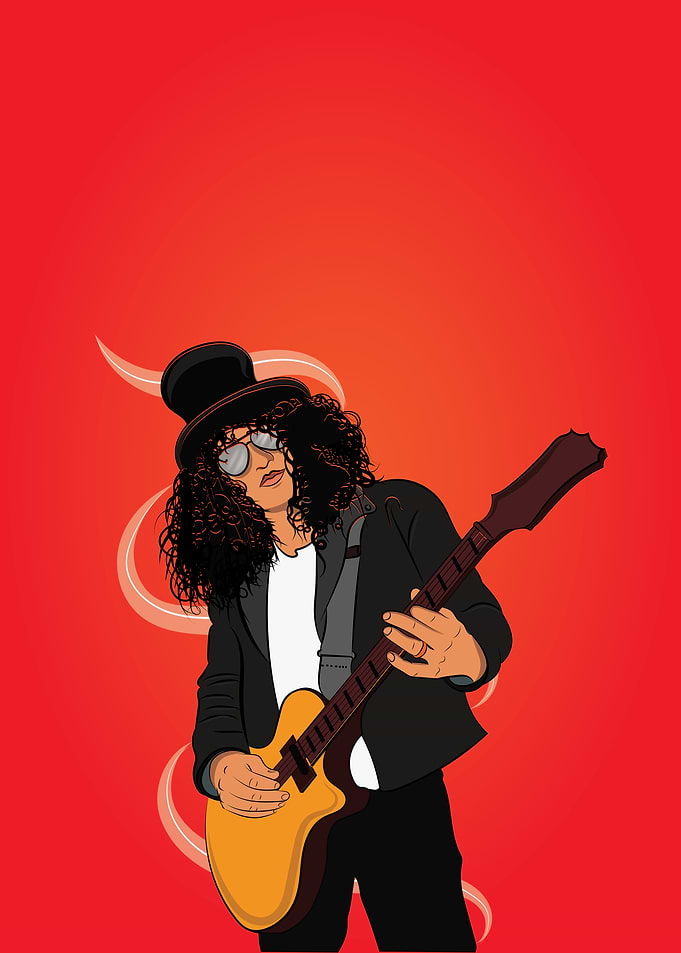 Rock'n Roll Guitarist Illustration