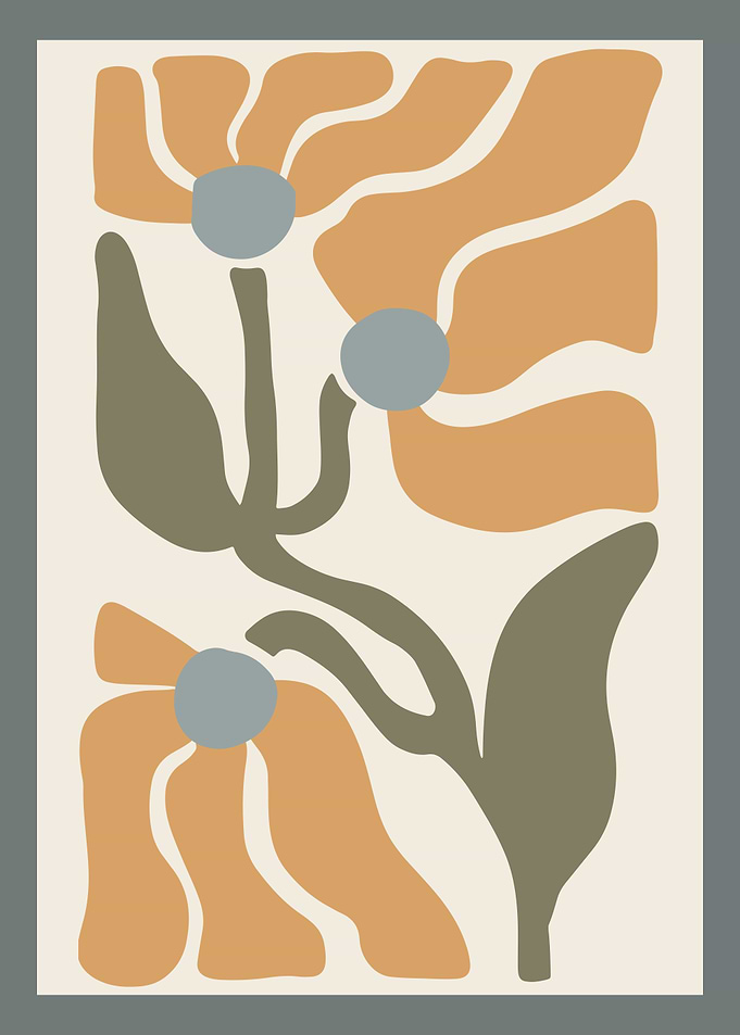 Minimalist Abstract Boho Wavy Floral