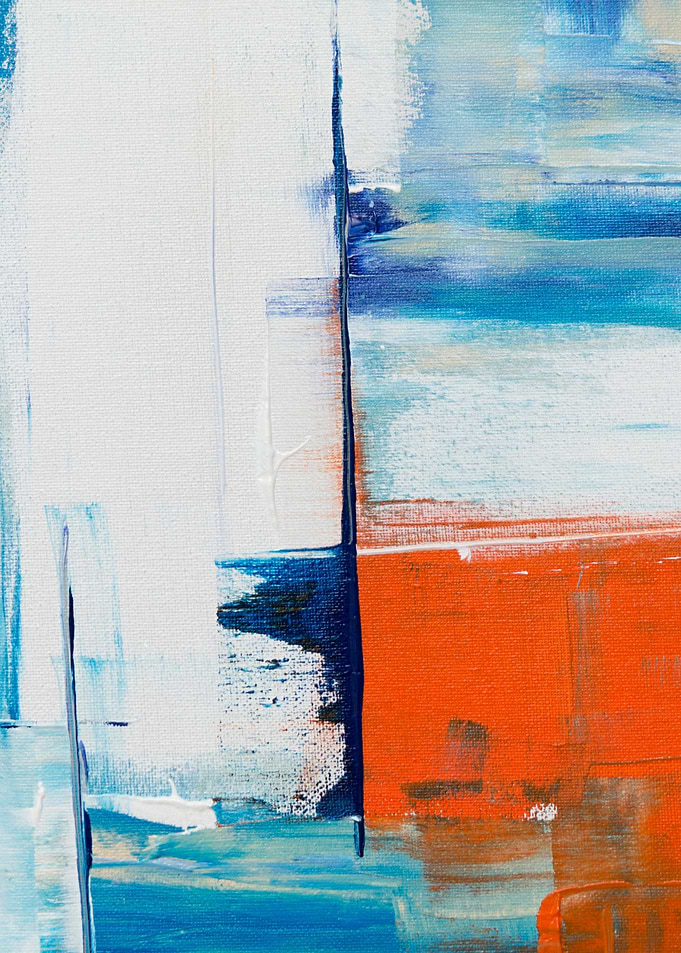 Abstract Blue and Orange Painting