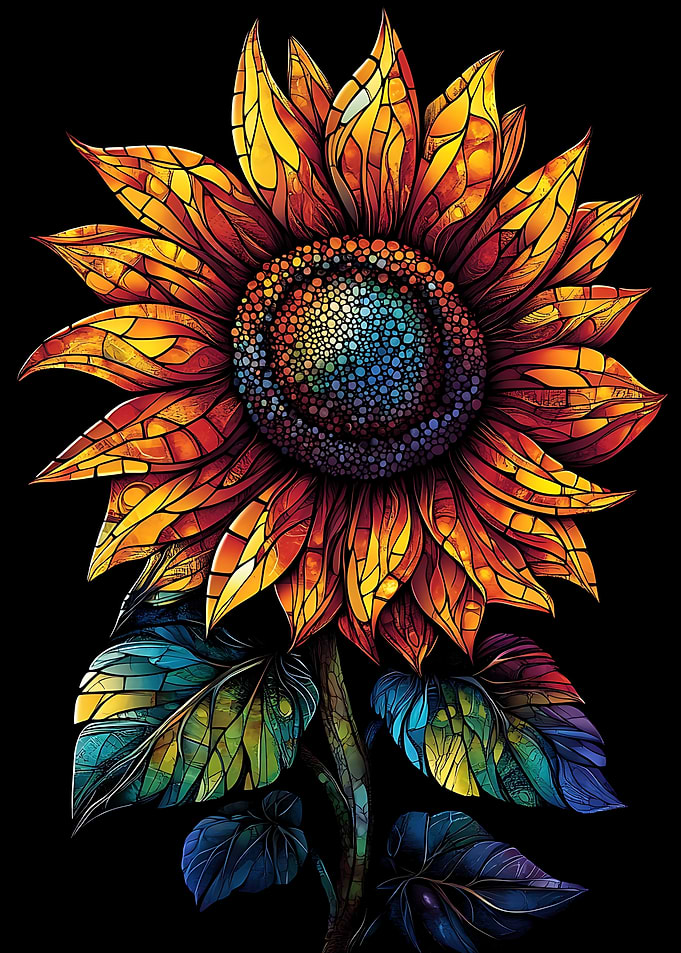 Stained Glass Sunflower