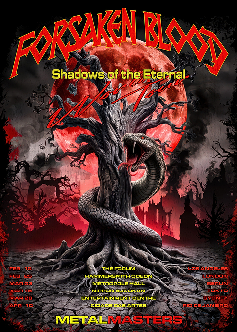 Forsaken Blood Tour Poster — statement art printed on metal