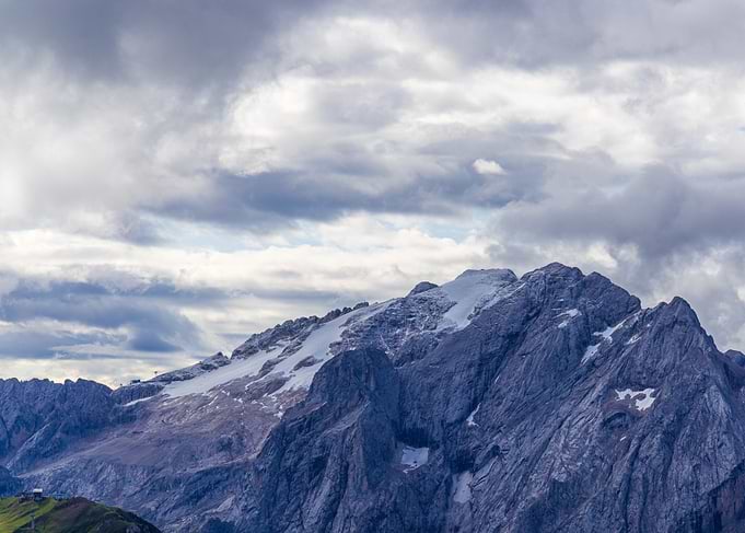 Snowy Mountain Peak - Marmolada mountain - View from Col Rodella