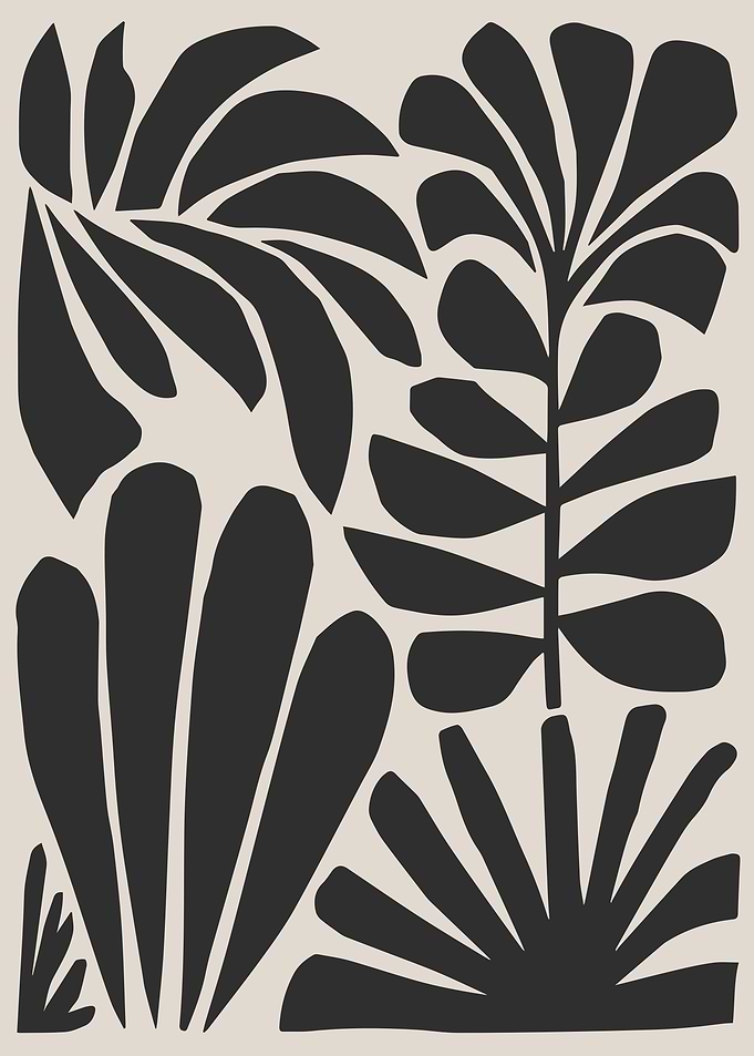 Bold Monochrome Botanical Silhouettes