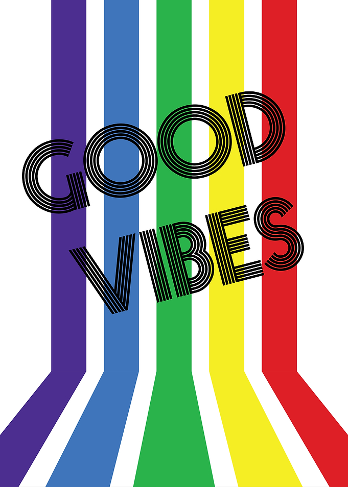Good Vibes Rainbow Stripes