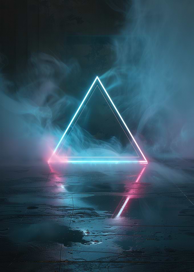 Neon Triangle in Smoke