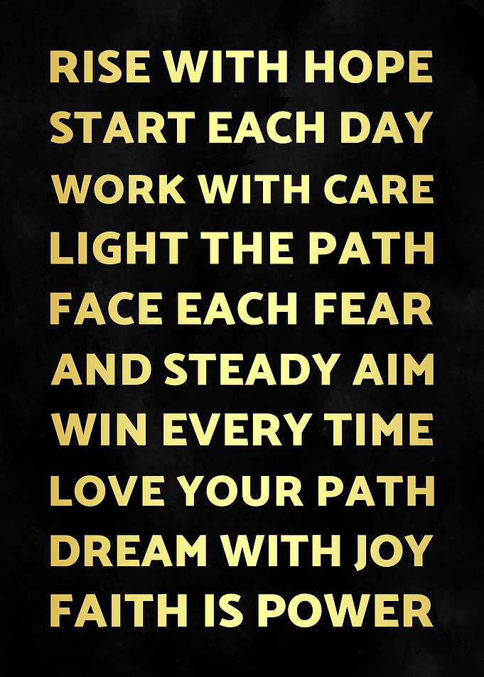 Rise with Hope and Faith : Motivation Quote Poster