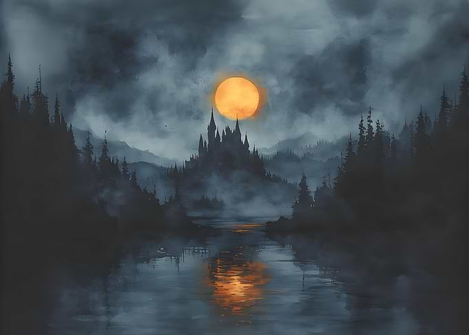 Castle Under a Blood Moon