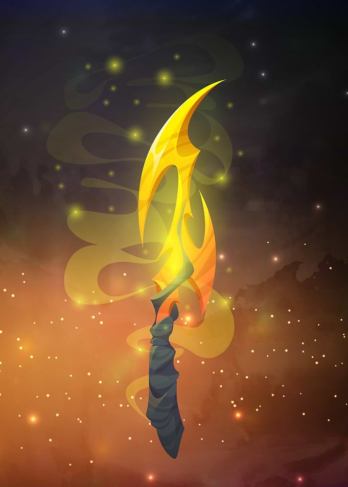 Golden Fantasy Dagger