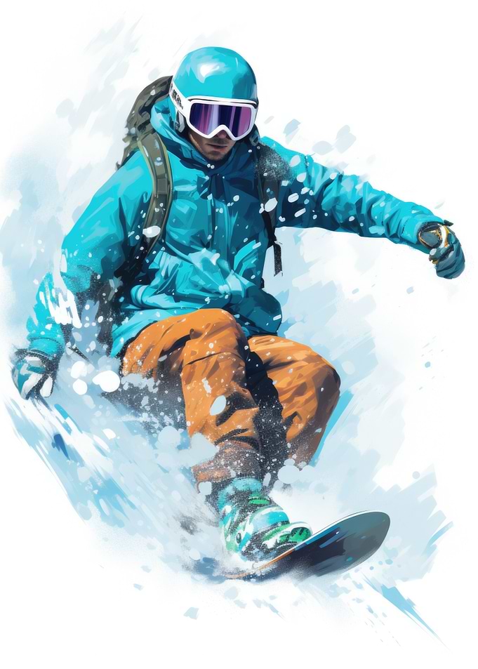 Snowboarder in Action