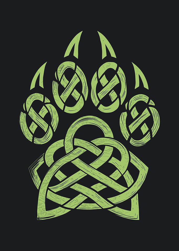 Celtic Knotwork Wolf Paw