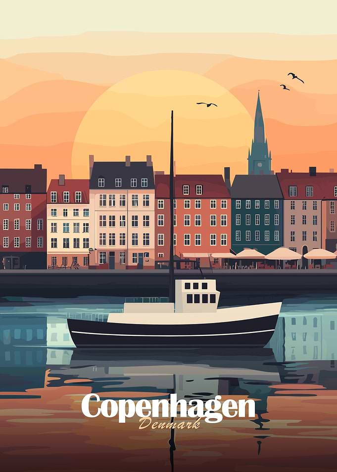 Copenhagen Sunset Cityscape