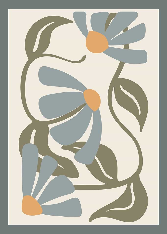 Boho Wavy Floral in Neutral Tones