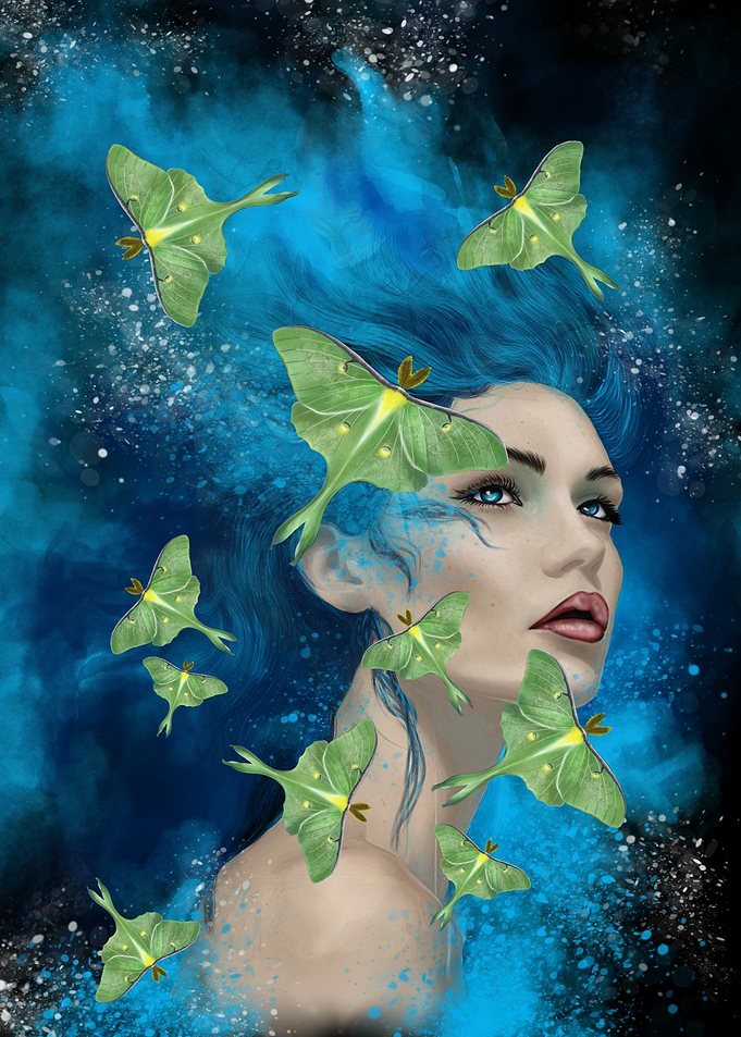 Woman with Moths