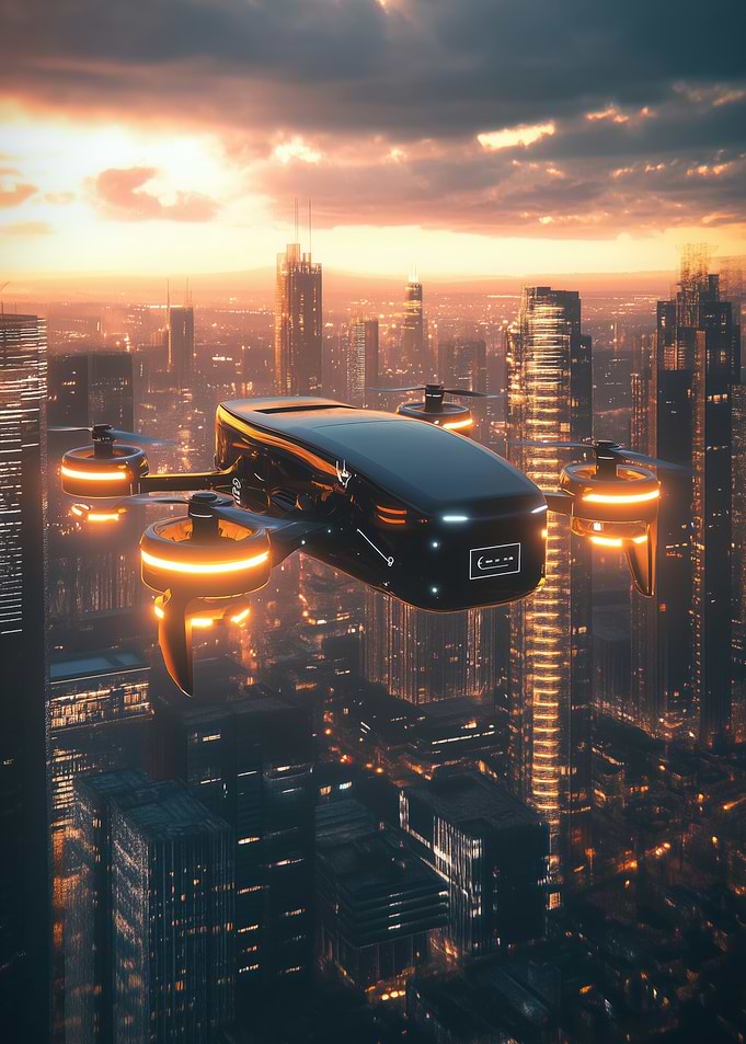 Futuristic Drone Cityscape