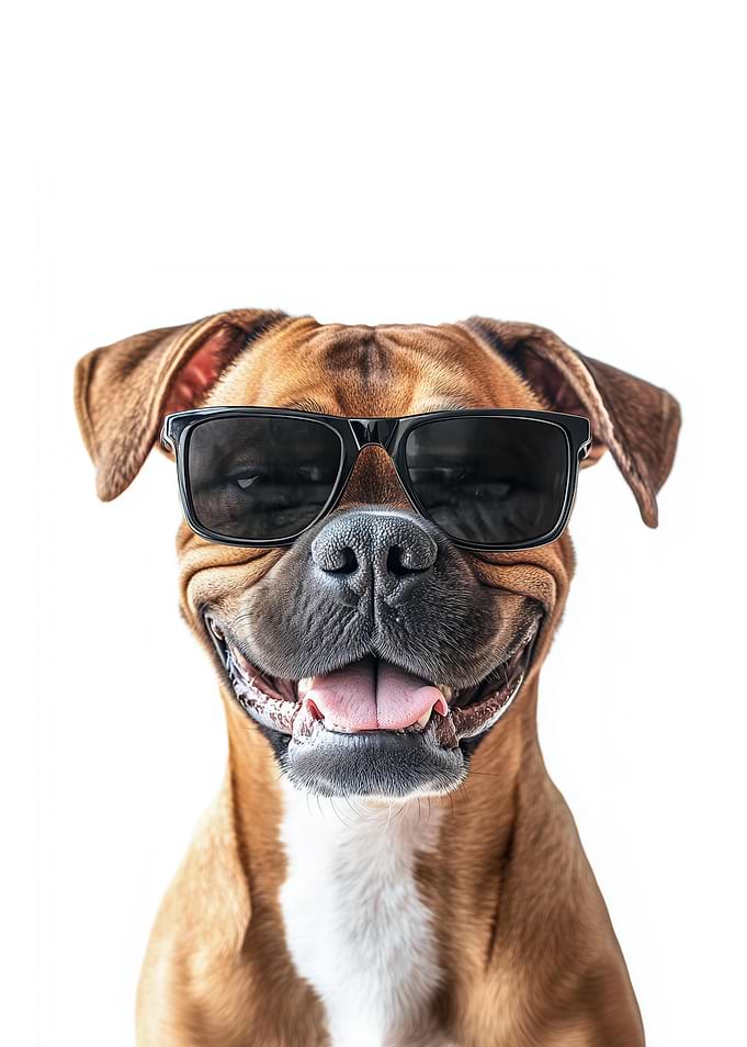 Cool Boxer Dog with Sunglasses