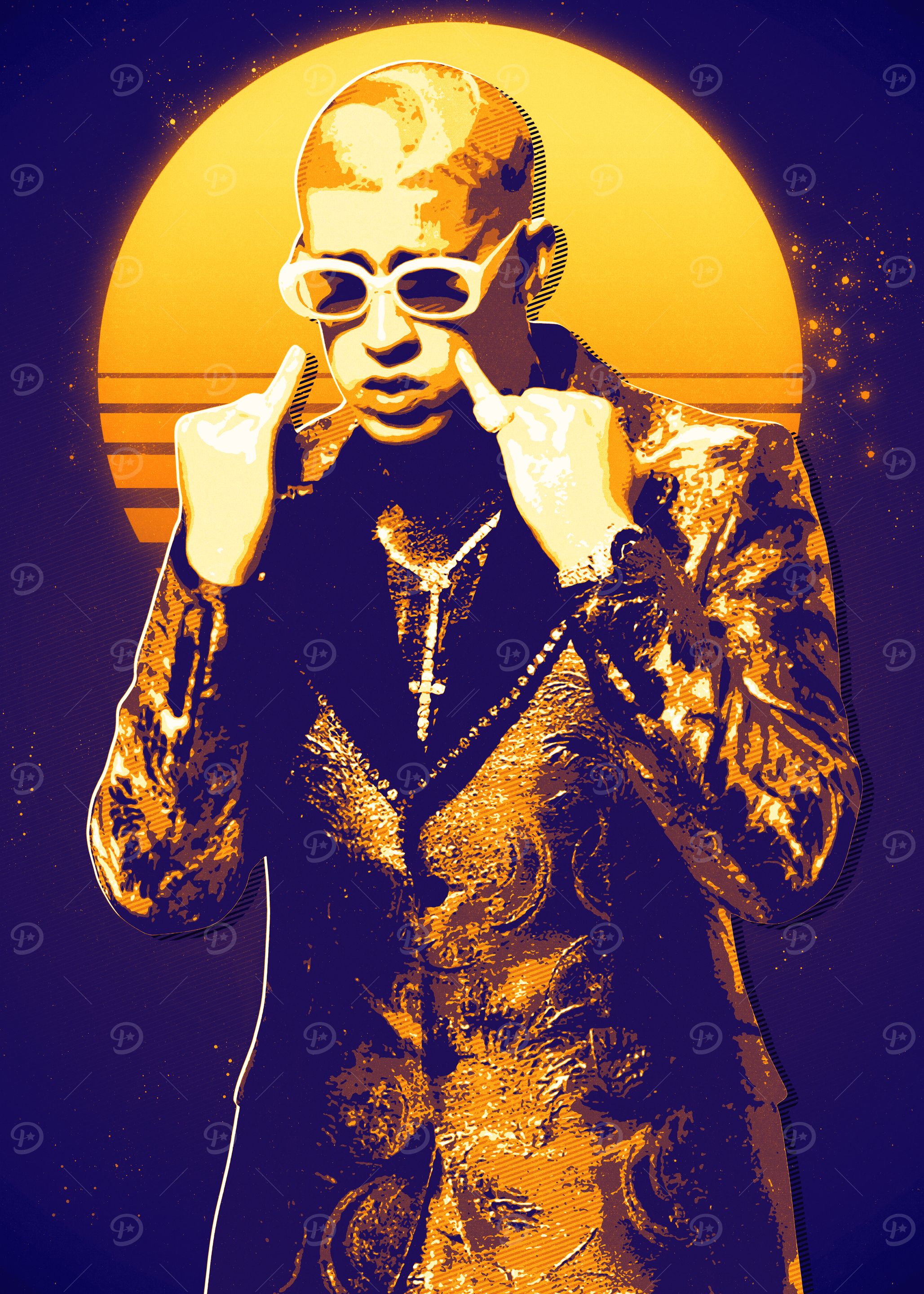 Bad Bunny Retro Portrait