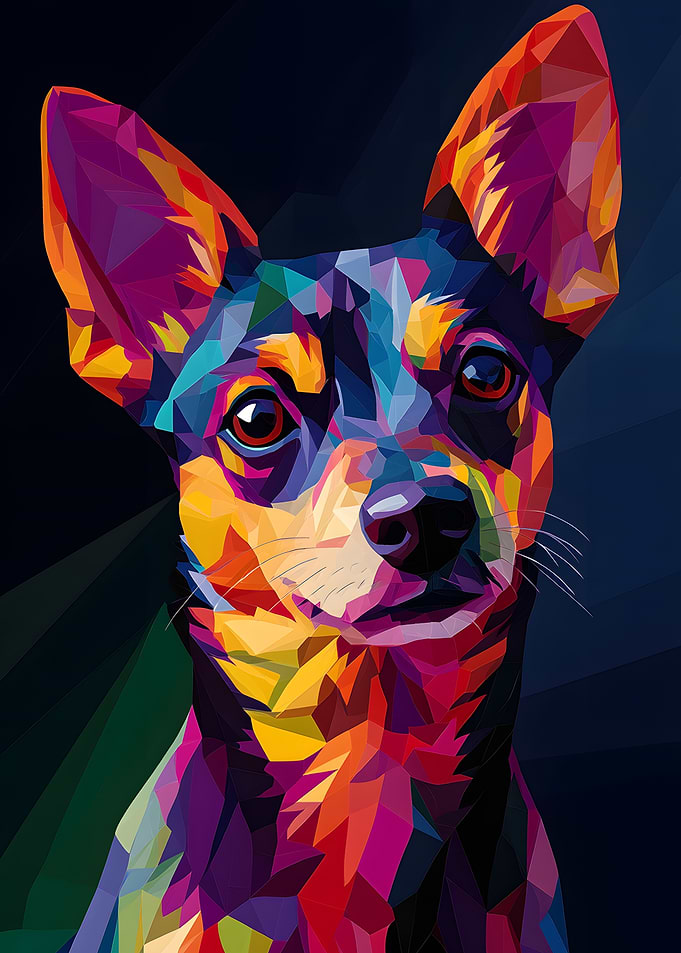 Dog Portrait in Low Poly Style