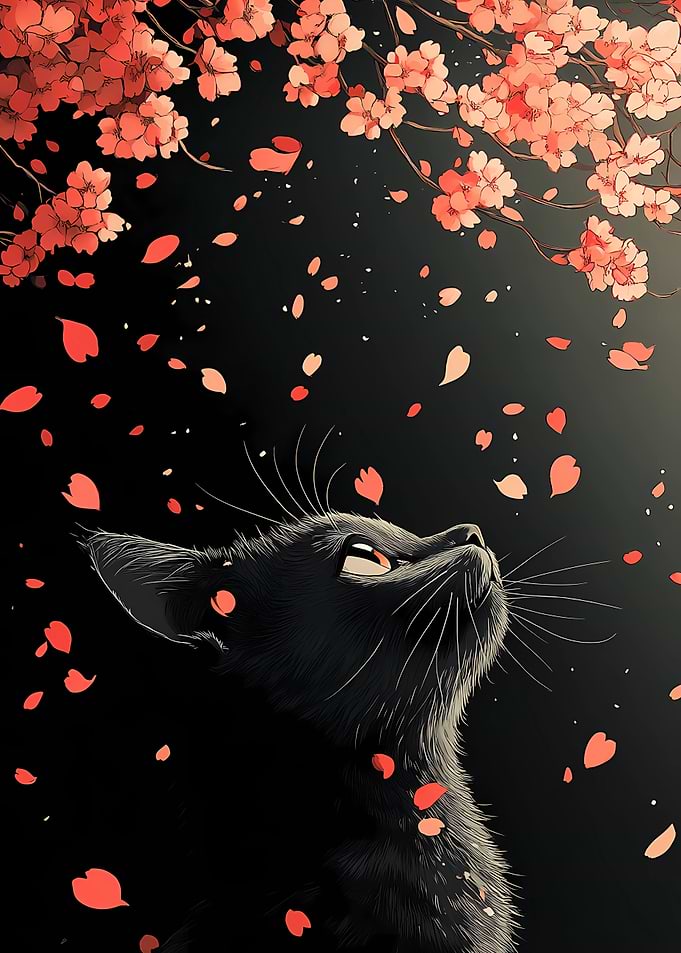 Cherry Blossom Cat
