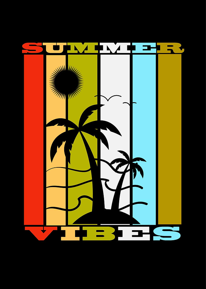 Summer Vibes Palm Tree Graphic