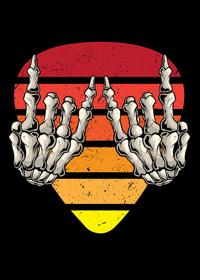 Skeleton Hands Rock Sign Rock Music Lover
