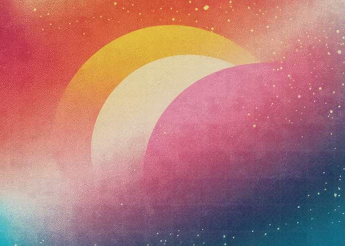 Abstract Sunset with Stars
