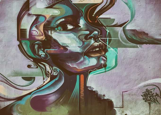 Abstract Graffiti Portrait of a Woman