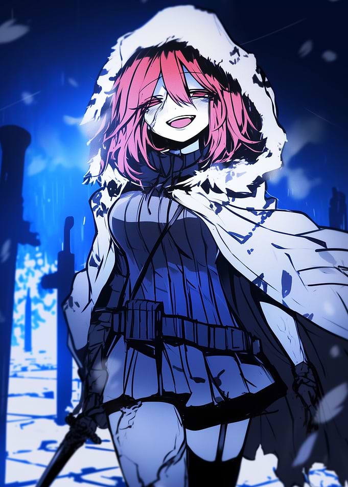 Anime Girl in White Hood