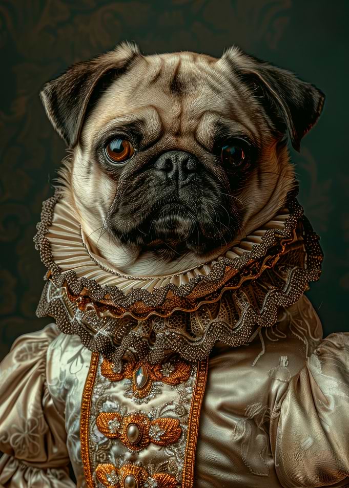 Pug in Renaissance Attire