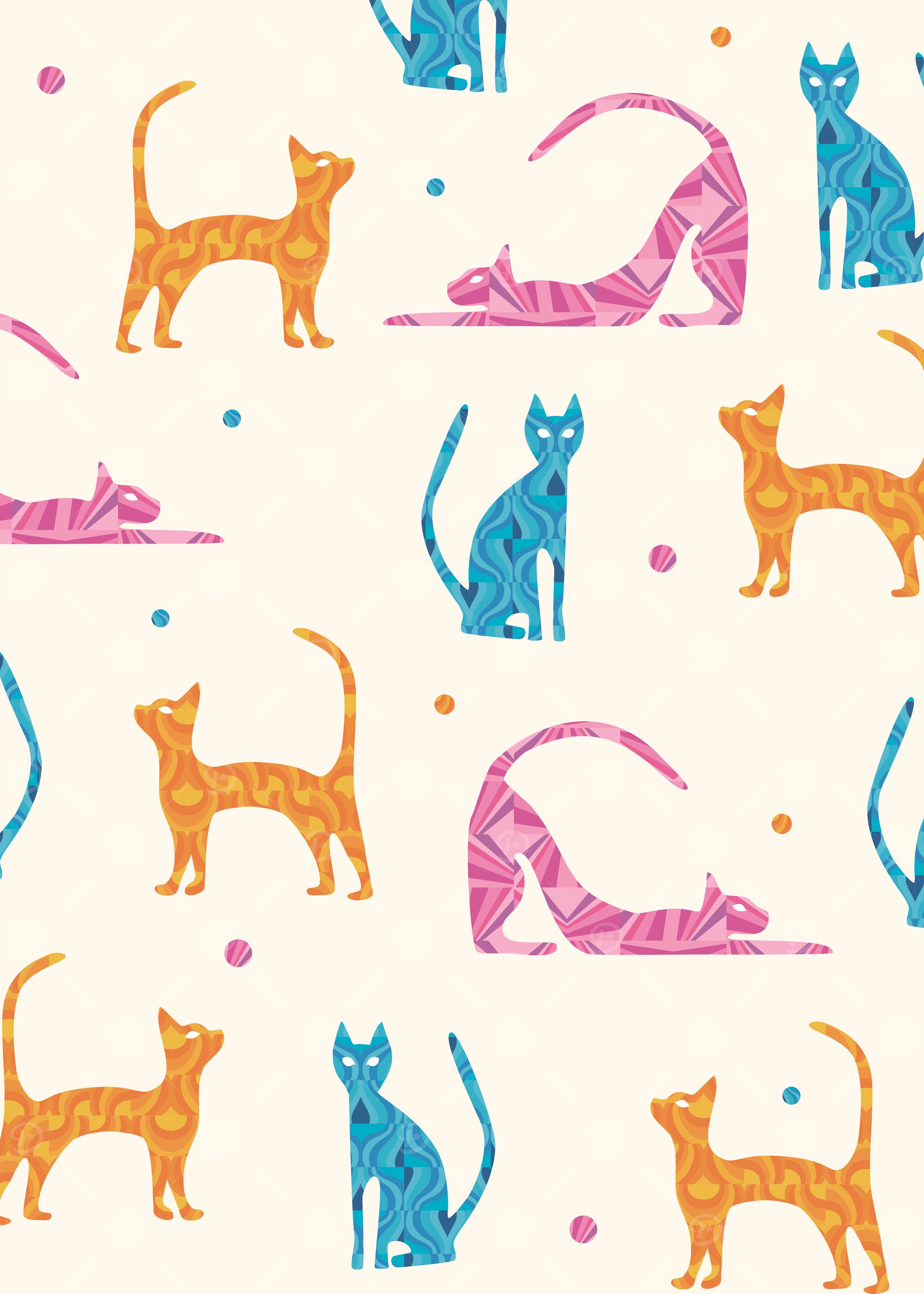 Colorful Cat Pattern