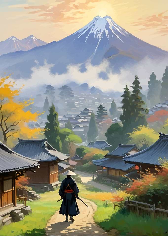 Samurai and Mountain Village
