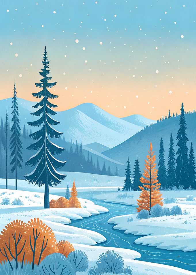 Winter River Landscape