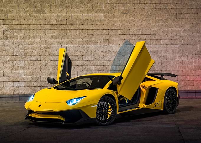 Yellow Lamborghini Aventador