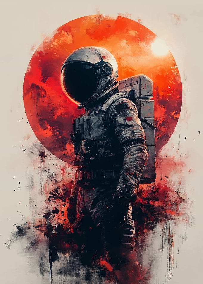 Astronaut and Red Planet