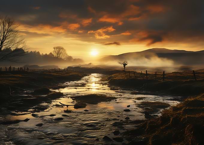 Sunrise Over River