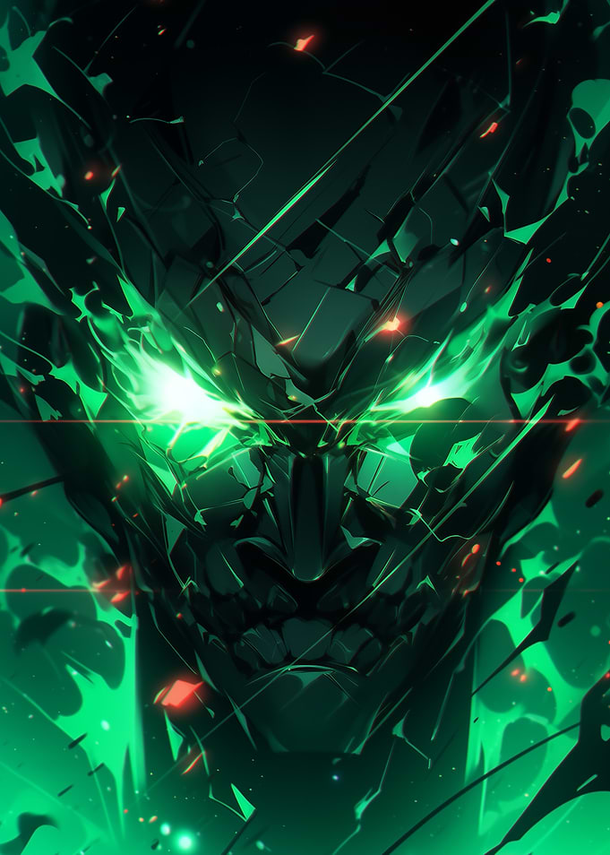 Green Glowing Face