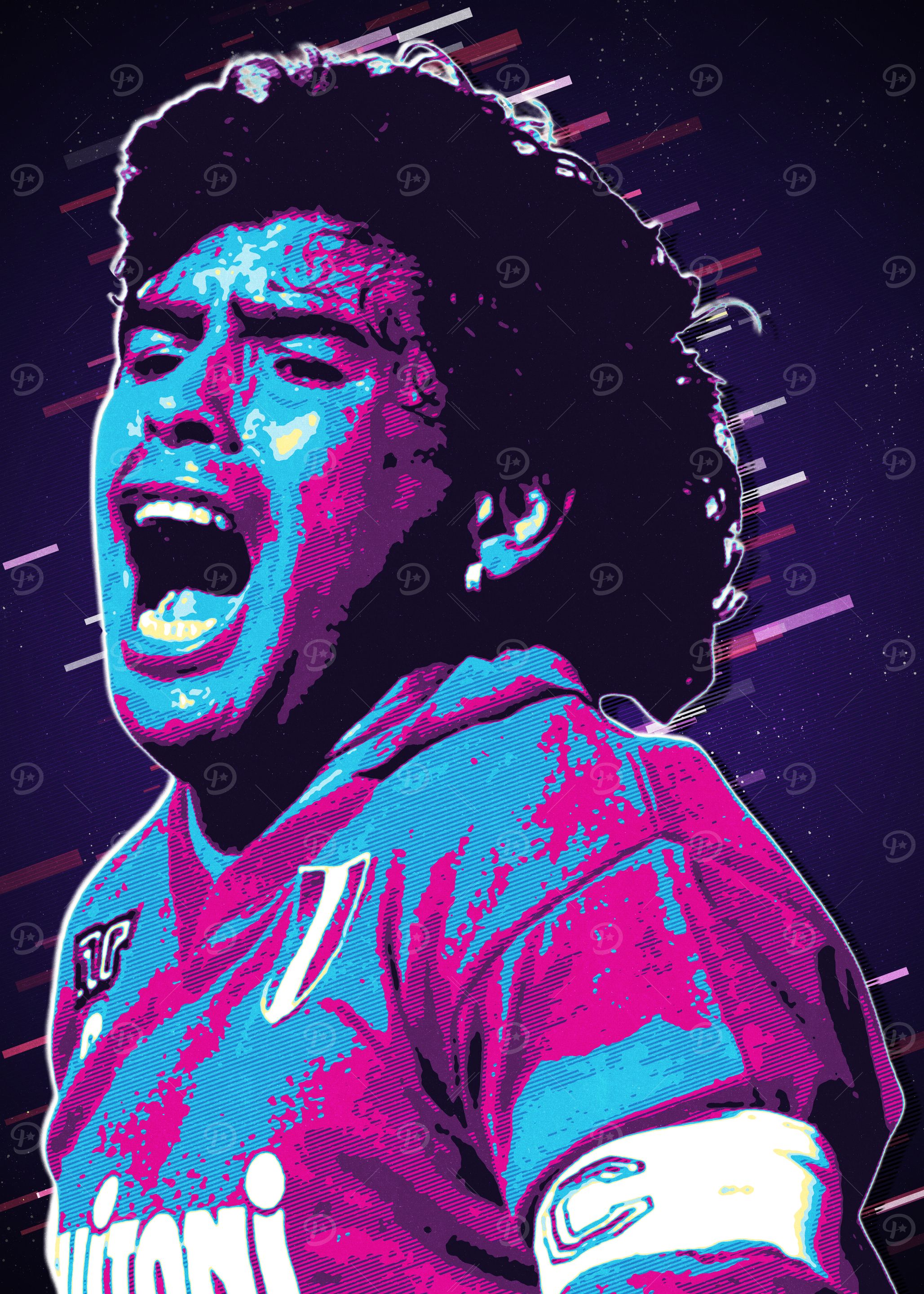 Diego Maradona 80s Retro Art