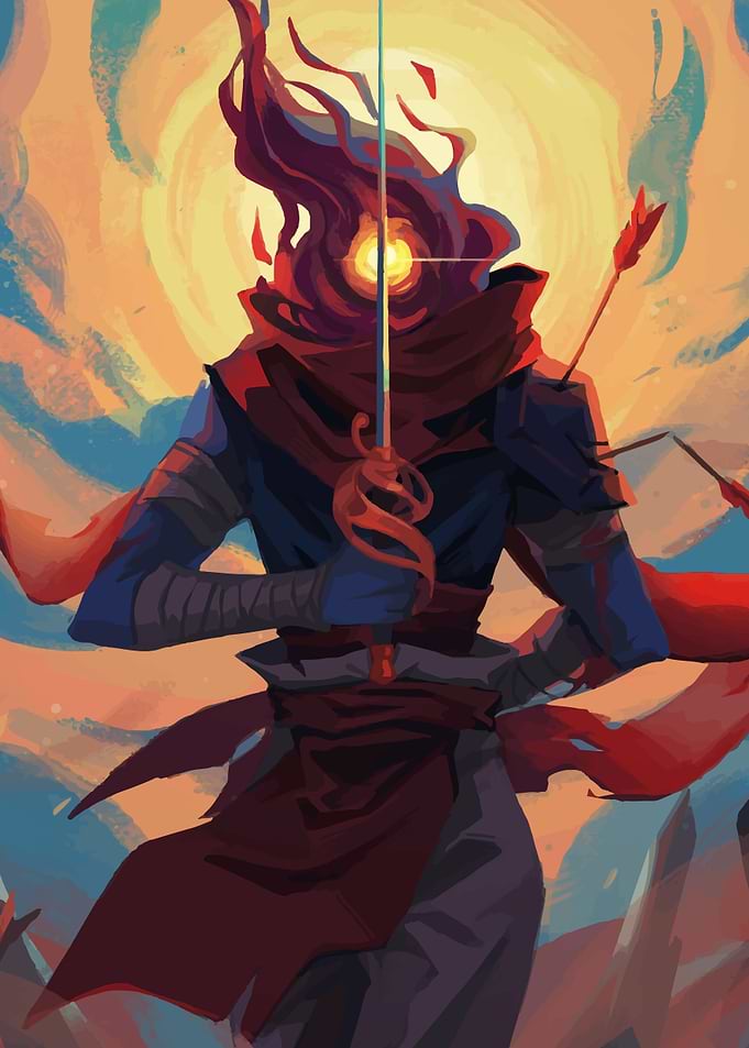 Fiery Warrior with Sword game