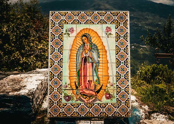 Virgin Mary Tile Mosaic