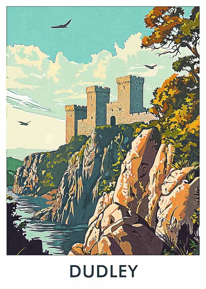 Dudley Castle Vintage Poster
