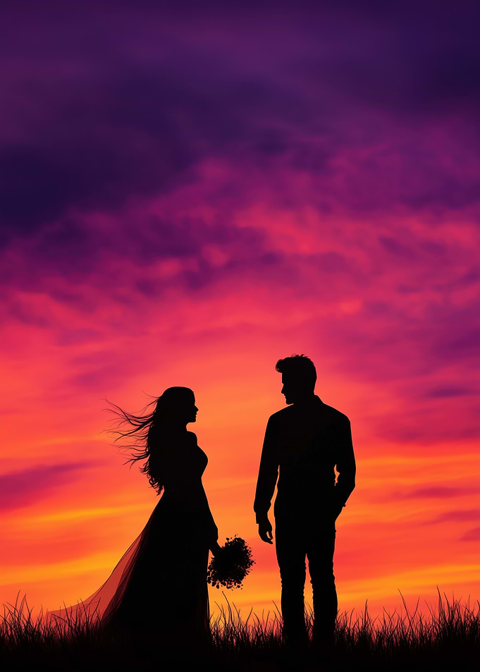Silhouette Couple Sunset