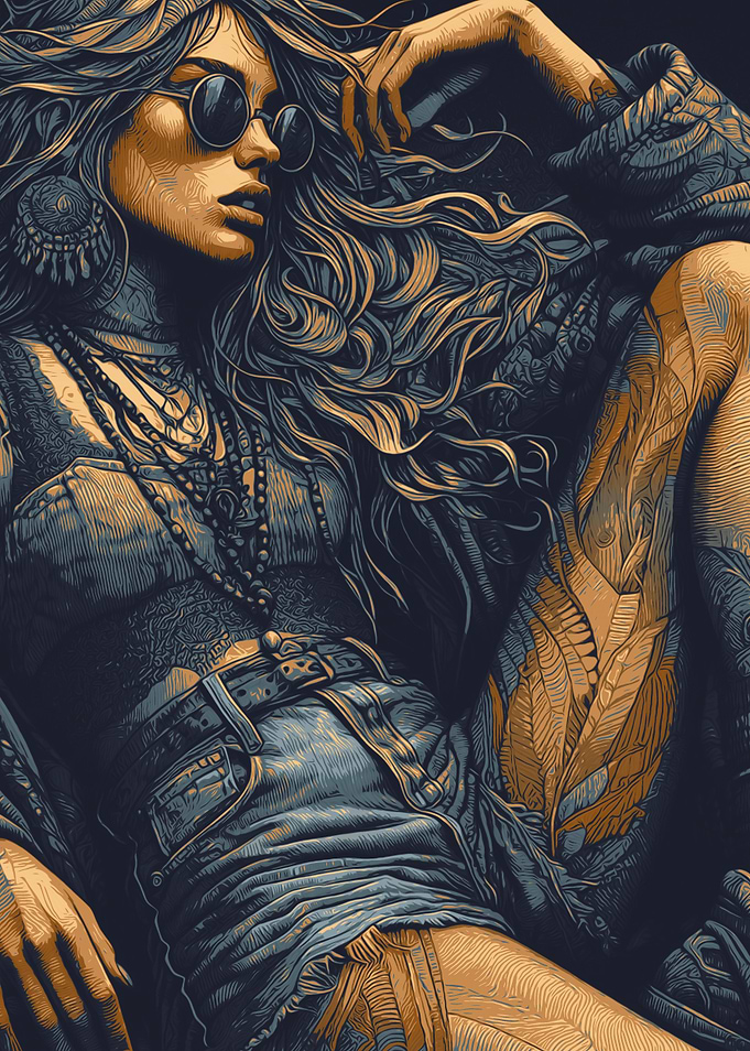 Bohemian Woman Illustration