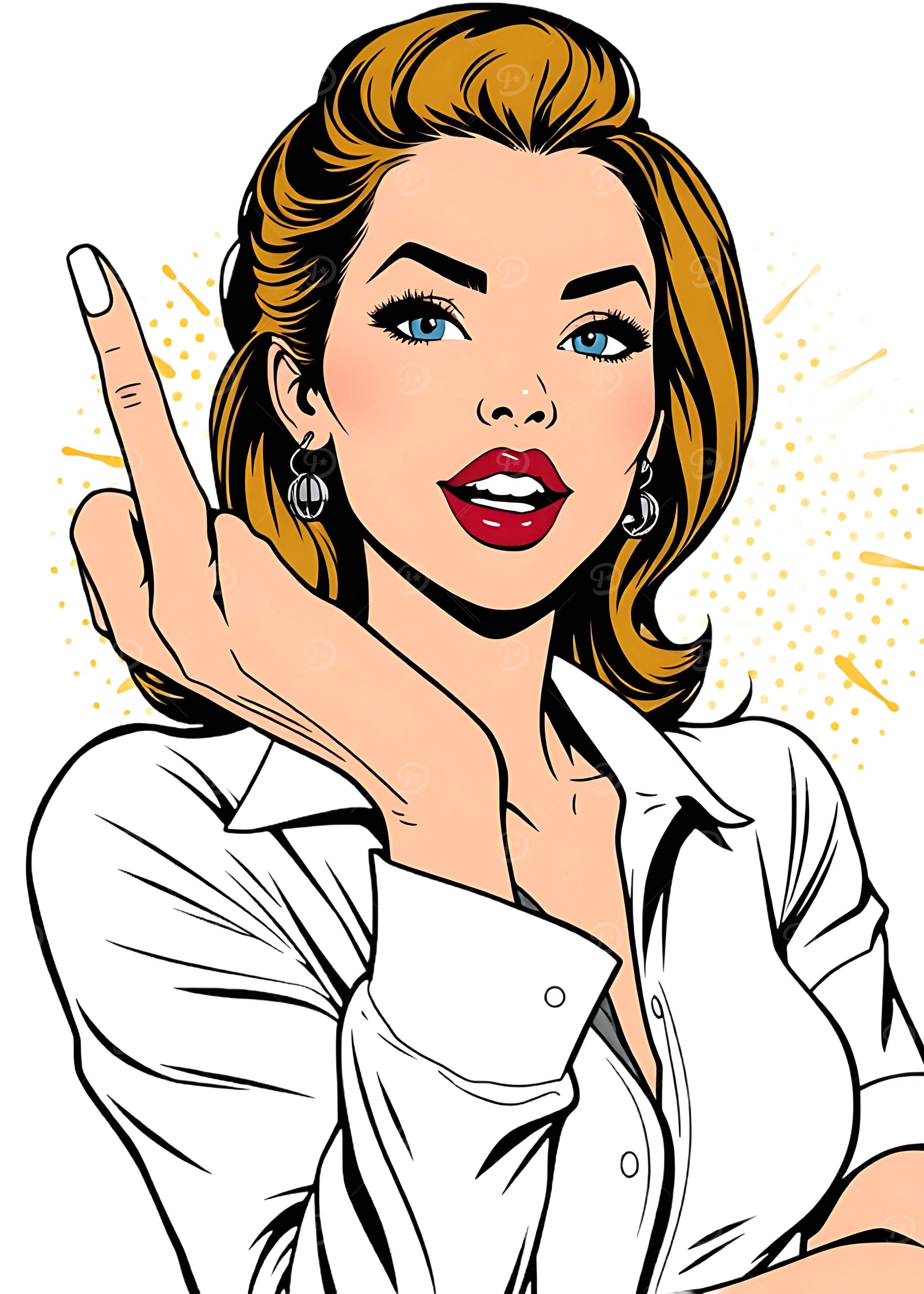 Pop Art Woman Pointing