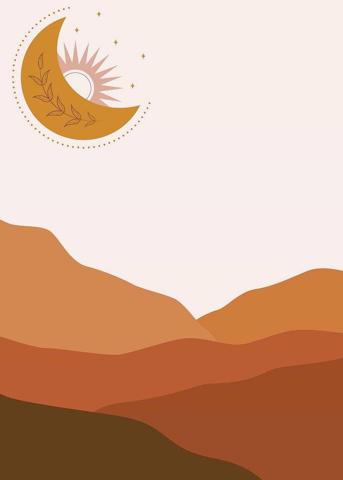 Minimalist Boho Mountain Landscape