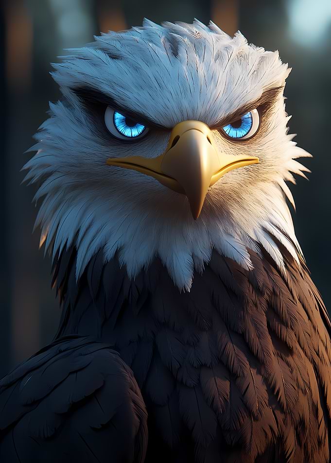Angry Bald Eagle Portrait