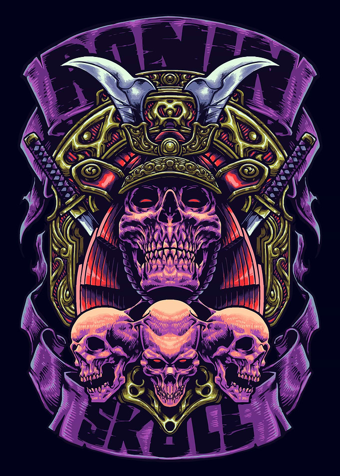 Ronin Skull Illustration